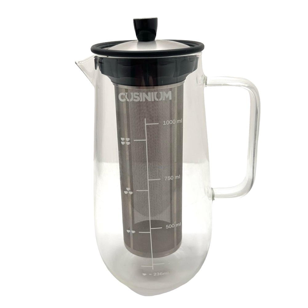 Cusinium Cold Brew Drip Fruit Infuser or Iced Coffee Maker 1000ml Glass Carafe